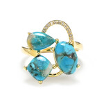 Anillo en plata con Turquesa mosaico