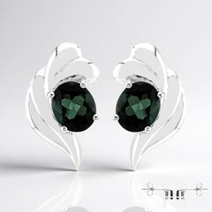 Pendientes en plata con Indicolita (de Melo Essence)