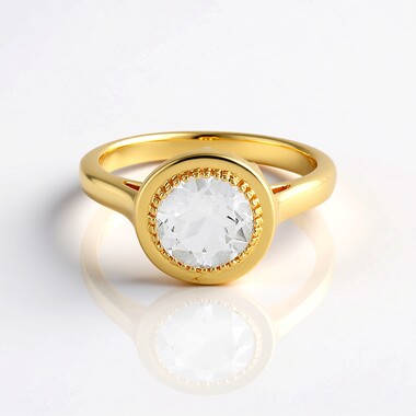 Anillo en plata con Topacio blanco