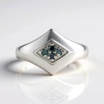 Anello in argento con Diamante Blu I2