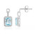 Boucles d'oreilles en argent et Topaze bleu ciel