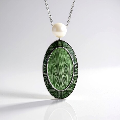 Collana in argento con Perla d'Acqua Dolce Bianca (Adela Silber)