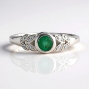 Anello in argento con Smeraldo Colombiano