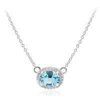Collier en argent et Topaze bleu ciel