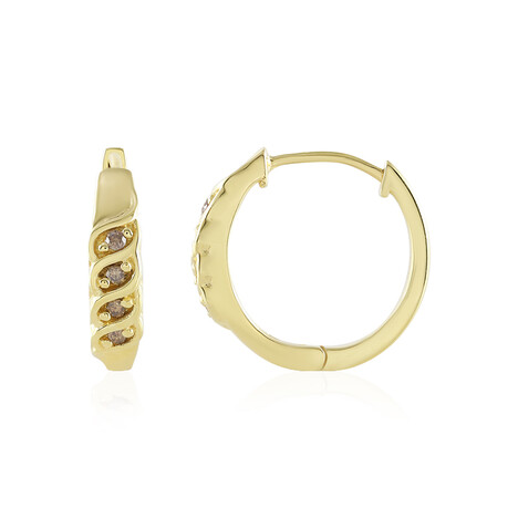 I3 Champagner-Brillant-Silberohrringe