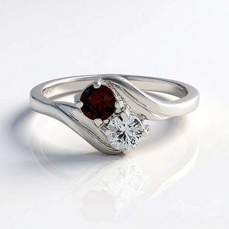 Anello in argento con Zircone Rosa