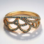Anello placcato in oro con Diamante Fancy
