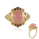 Pinkfarbener Opal-Silberring