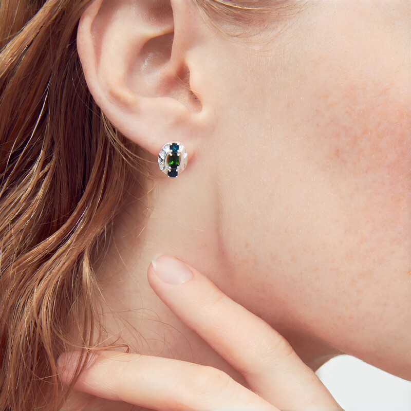 Pendientes en plata con Turmalina verde de Brasil (Pallanova)