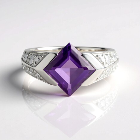 Anello in argento con Ametista Siberiana (de Melo Essence)