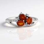 Bague en argent et Cyanite orange