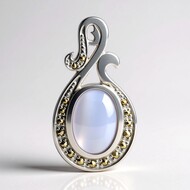 Colgante en plata con Ágata de lazo azul (Annette classic)
