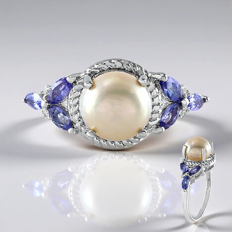 Anello in argento con Perla d'Acqua Dolce Bianca