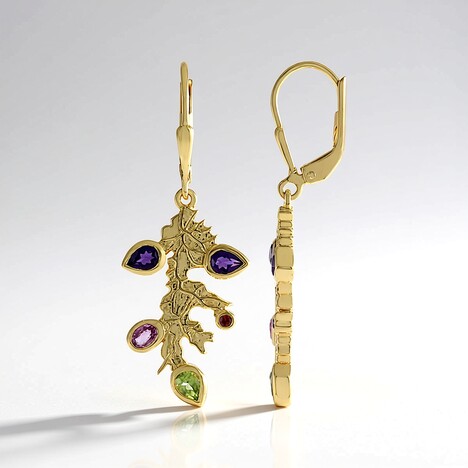 Orecchini in argento con Ametista Zambiana (MONOSONO COLLECTION)