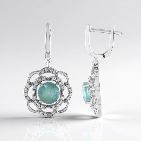 Boucles d'oreilles en argent et Grandidierite