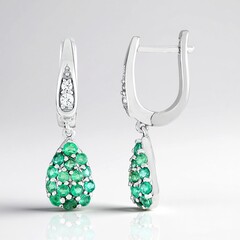 Orecchini in argento con Smeraldo Colombiano