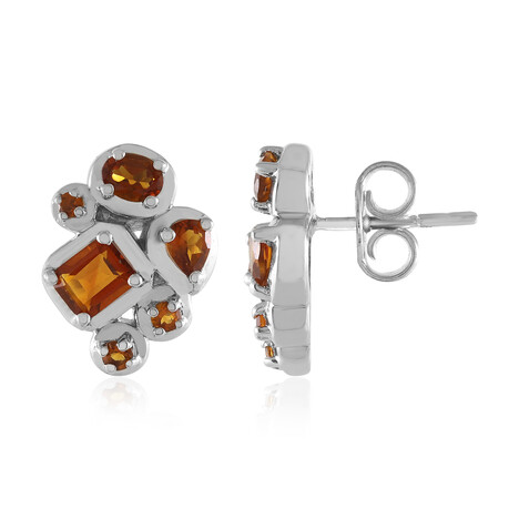 Boucles d'oreilles en argent et Citrine Madère