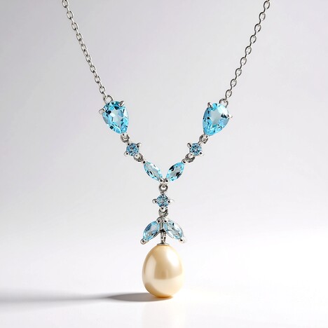 Collier en argent et Perle blanche de culture d'eau douce