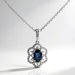 Collana in oro con Zaffiro Ceylon Blu (CIRARI)