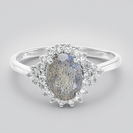 Anello in argento con Labradorite