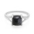 Bague en argent et Obsidienne Flocon-de-Neige