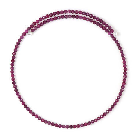 Collana rigida in acciaio con Rubino (Riya)