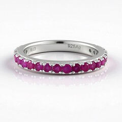 Anillo en plata con Rubí