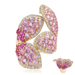 Gouden ring met roze saffieren (Nara Jewelry)