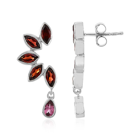 Granat-Silberohrringe