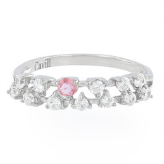 Bague en argent et Saphir Padparadscha
