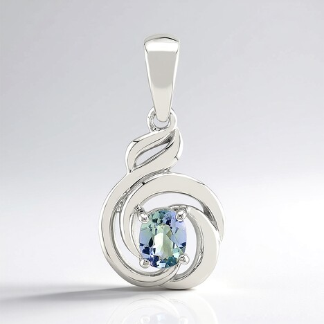 Ciondolo in argento con Tanzanite Blu-Verde Non Riscaldata