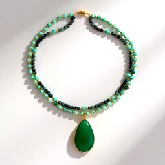 Collana in argento con Onice Verde (Adela Silber)