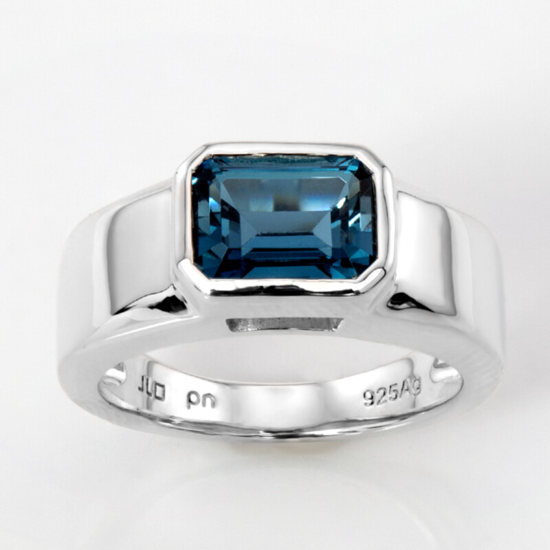 Londonblauer Topas-Silberring (Pallanova)