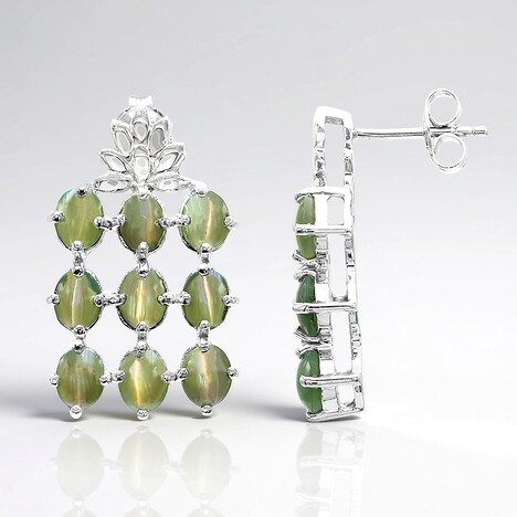 Boucles d'oreilles en argent et Alexandrite œil-de-chat