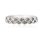 Zilveren ring met I2 Bruine Diamanten