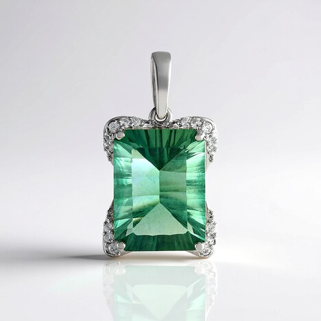 Ciondolo in argento con Fluorite Verde