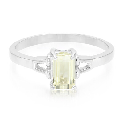 Bague en argent et Kunzite jaune canari