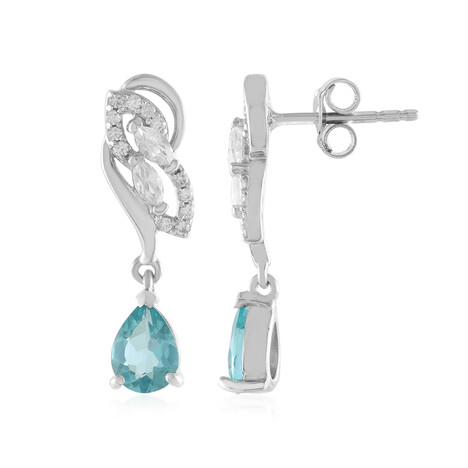 Blauer Apatit-Silberohrringe