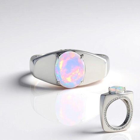 Anello in argento con Opale di Welo (de Melo Essence)