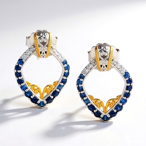 Orecchini in argento con Zaffiro Blu (Gems en Vogue)