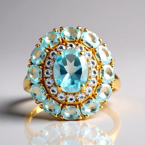 Anello in argento con Topazio Blu Cielo