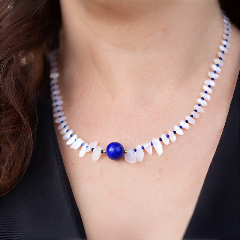 Collier en argent et Lapis-Lazuli (Riya)