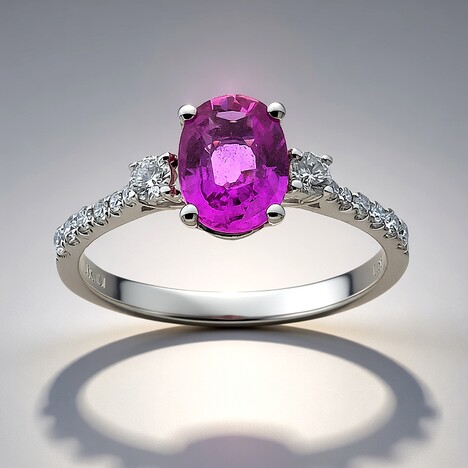Anello in oro con Zaffiro Rosa (CIRARI)