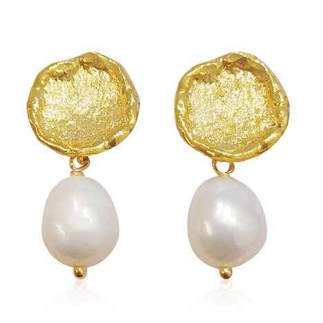 Zilveren oorbellen met Witte zoetwater kweekparels