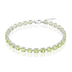 Bracelet en argent et Péridot de Birmanie