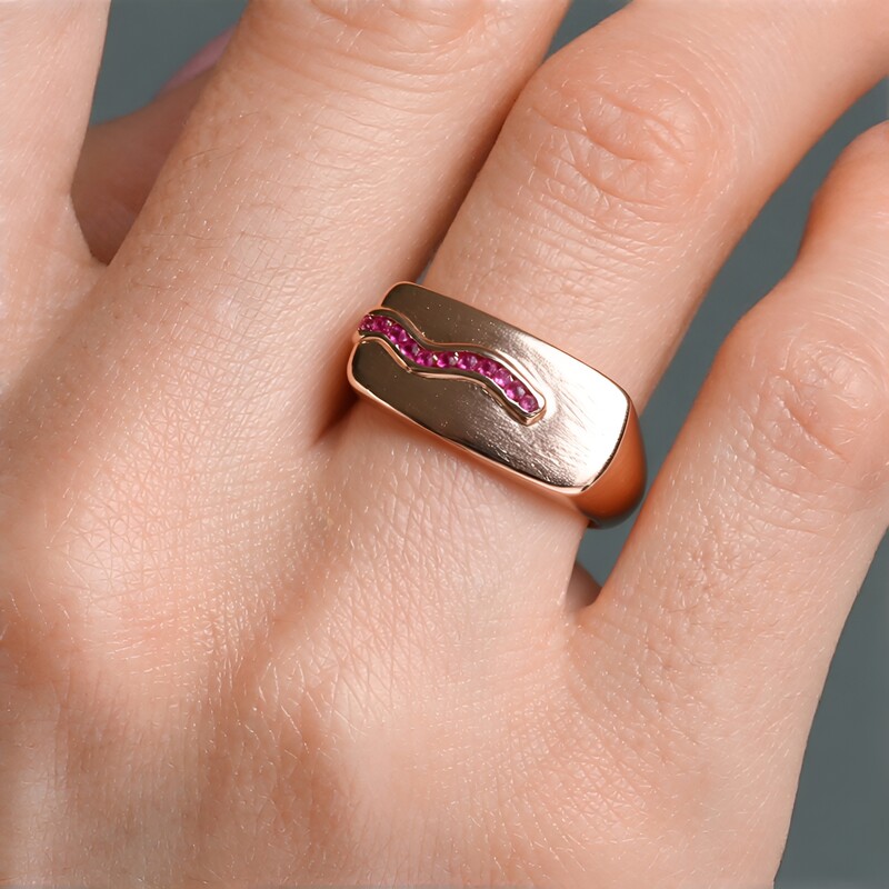 Nigerianischer Pinkfarbener Turmalin-Silberring (SAELOCANA)