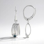 Orecchini in argento con Diamante Blu I2