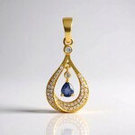Ciondolo in argento con Zaffiro Ceylon Blu