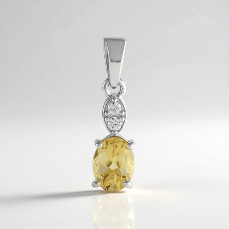 Pendentif en argent et Béryl jaune