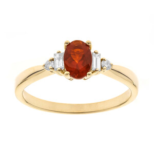 Bague en or et Opale de Feu du Mexique (CIRARI)